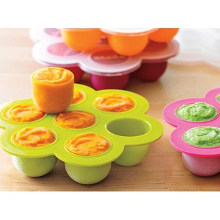 ถาดซิลิโคนฟรีซเก็บอาหารเด็กอ่อนแบบมีฝา Baby Homemade Food Storage Silicone Container