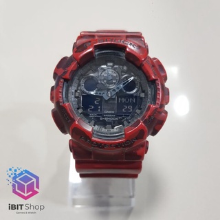 นาฬิกา G-Shock รุ่น GA-100CM (ลายพรางทหารแดง)(ของแท้มือสอง)