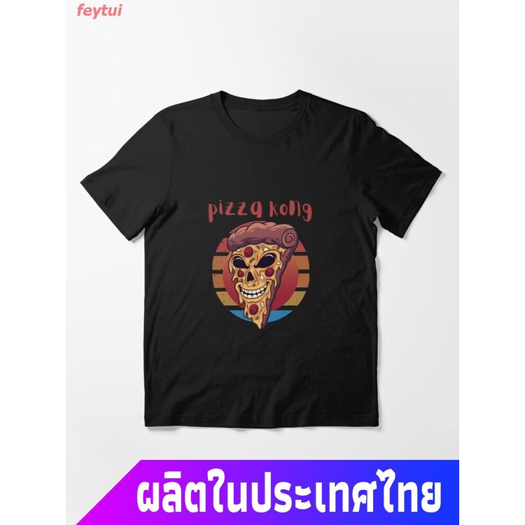 พิซซ่าคิง พิซซ่าอิตาเลี่ยน พิซซ่าชีส  อเมริกัน พิซซ่า Pizza Kong Essential T-Shirt  คอกลม แฟชั่น แขนสั้น แฟชั่น เสื้อยืด