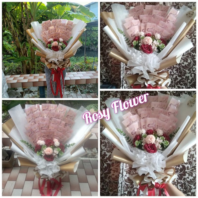 ช่อเปล่าธนบัตร10-30ซอง(ใหญ่จริง100%)แต่งด้วยดอกไม้เกรดพรีเมี่ยม(พร้อมส่ง)