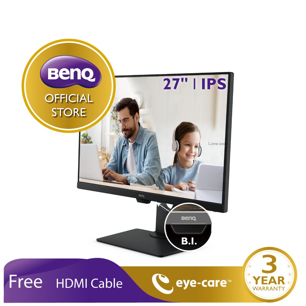 BenQ GW2780T 27นิ้ว IPS Full HD Eye Care Monitor ปรับระดับความสูงจอได้ (จอคอมถนอมสายตา, จอคอมพิวเตอร์27นิ้ว)