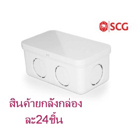 กล่องพักสายสี่เหลี่ยม2x4  เอสซีจี ระบบร้อยสายไฟ สีขาว (มาตรฐาน JIS) 15-18-20 มม.(สินค้ายกลัง1กล่องมี