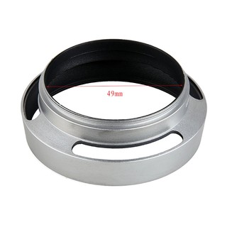 ROX❥49mm Aluminium Silver Lens Oblique Cover Internal thread Hood For Leica Slr