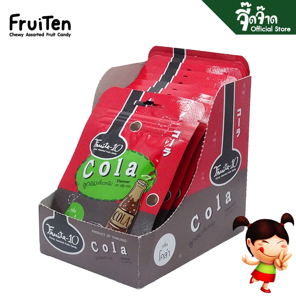 FruiTen ลูกอมเคี้ยวหนึบ กลิ่นโคล่า 25 กรัม (กล่อง 12 ซอง) ขนาด 300 กรัม