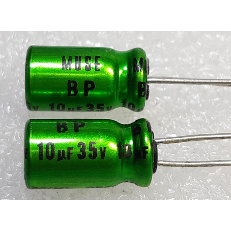 Nichicon MUSE ES BP 10uf 35v Bipolar Capacitor bipolar bp คาปาซิเตอร์ ตัวเก็บประจุ ไบโพลาร์ ไบโพล่า 