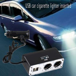 Polestar Car Charger ช่องขยายจุดบุหรี่ 2 ช่อง &amp; 2 USB รุ่น WF-0023(สีดำ)