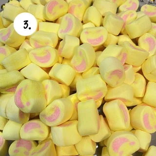 🍡🍡มาร์ชแมลโล่ เกรดพรีเมี่ยม หวานน้อย🍡🍡 ขนาด 100 กรัม รสผลไม้ แต่ละแบบคนละรสชาติ อร่อยมากค่ะเด็กๆชอบ