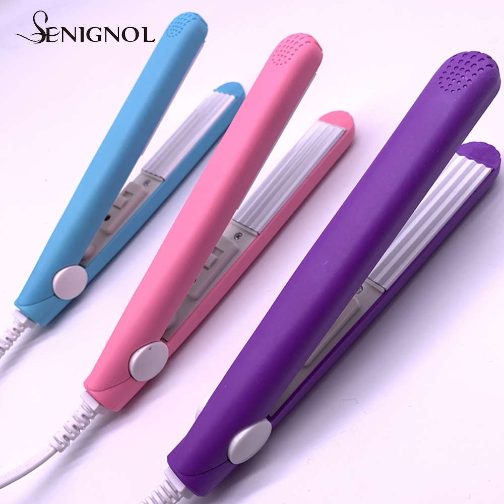 ผมดัดผมMini Hair Straightener Electric Ceramic Corrugate Curling Iron Wet Hair Straightening