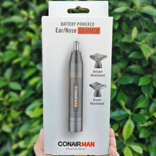 ทริมเมอร์ ConairMAN™ Battery Operated Ear/Nose Trimmer PG1000, Includes Detailer and Shaver Attachment ตัดแต่งขนบนใบหน้า