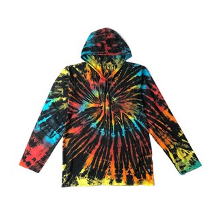 เสื้อมัดย้อม เสื้อฮู้ด Hoodies สี Black Rainbow @zarymshop