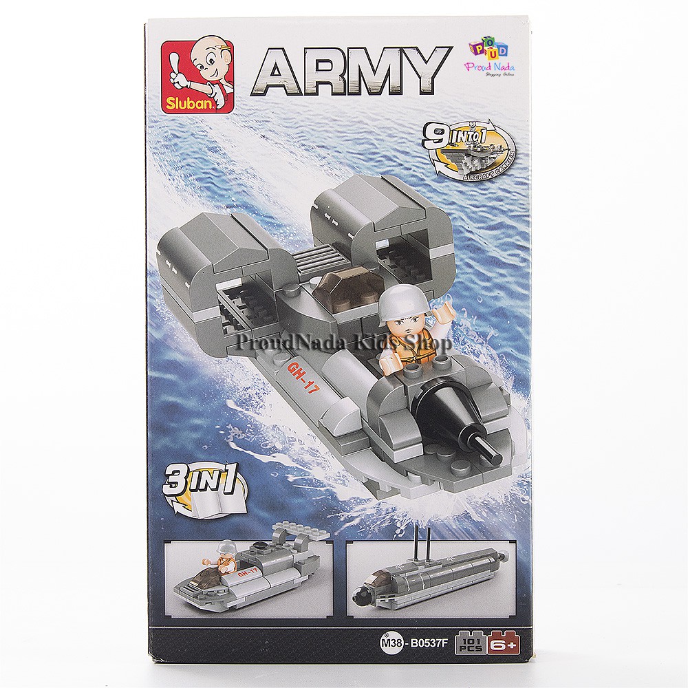ProudNada Toys ของเล่นเด็กชุดตัวต่อทหาร Sluban ARMY 101 PCS B0537F