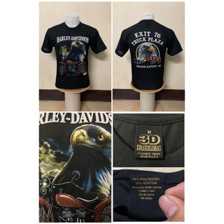 เสื้อยืดผู้ชาย เสื้อฮาเลย์ (harley davidson)  ป้าย 3D EMBLEM ผ้าบาง50/50 เสื้อผ้า เสื้อวินเทจ