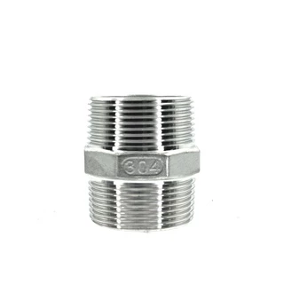 นิปเปิ้ลสแตนเลส ข้อต่อตรงเกลียวนอก 2 ด้านสแตนเลส ขนาด 1/4" 3/8" 1/2" 3/4" 1" SUS304 Nipple Stainless