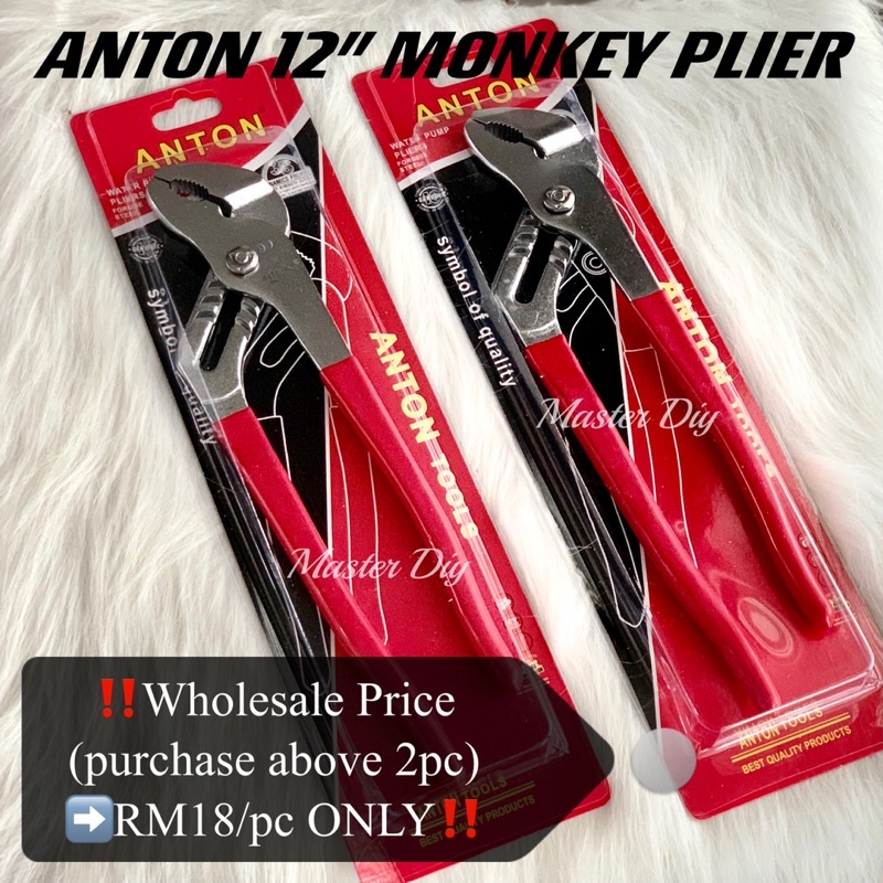 !! ANTON 12 MONKEY PLIER / ปั๊มน้ํา PLIER / KUNCI PAPE / PIPE WRENCH / SEPANA PAIP