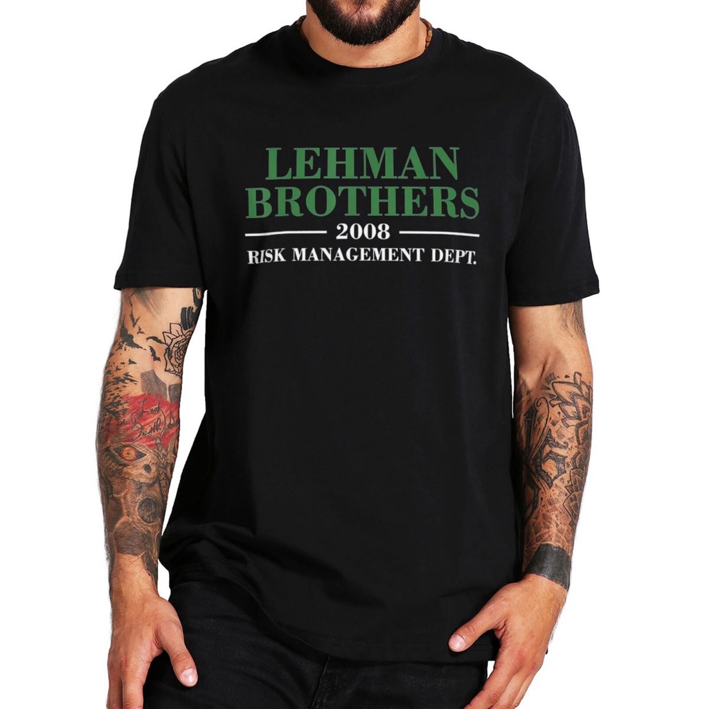 เสื้อยืดตลกเกี่ยวกับการเงินและCryptocurrency มีภาพMeme Lehman Brothers 2008 ทำจากเนื้อผ้าฝ้ายนุ่มสำห