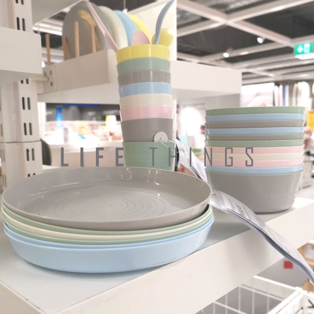 KALAS SET จานชามช้อนส้อมสําหรับเด็ก แก้วมัค IKEA จานชามช้อนส้อมสําหรับเด็ก