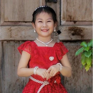 เซตสร้อยมุก ต่างหูหนีบ เครื่องประดับชุดไทยเด็กผู้ใหญ่ ใส่ง่ายไม่เจ็บ