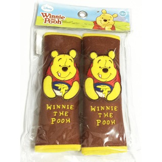 ลิขสิทธิ์แท้ หมีพูห์ แพ็คคู่ หุ้มเบลท์ รถยนต์ Winnie the Pooh Disney Seat Belt Cover Shoulder Pad Pair