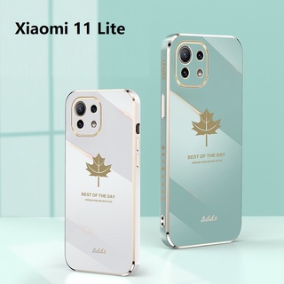 Electroplate Maple เคส Xiaomi 11 Lite Mi 10T Pro POCO X3 NFC X3 GT M3 PRO M4 PRO Soft Case Xiaomi 11T Pro Phone Cover Mi 11 Lite เคสโทรศัพท์