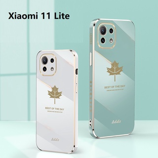 Electroplate Maple เคส Xiaomi 11 Lite Mi 10T Pro POCO X3 NFC X3 GT M3 PRO M4 PRO Soft Case Xiaomi 11T Pro Phone Cover Mi 11 Lite เคสโทรศัพท์