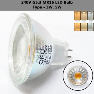 Qiso หลอดไฟฮาโลเจน LED 240V G5.3 3W 5W MR16 COB [แบบเปลี่ยน MR16]