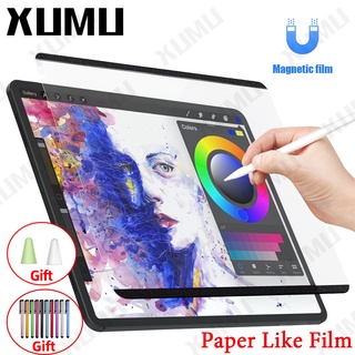 Xumu Magnetic Detachable Paper-feel PET Film For iPad Pro 11 12.9 2021 2020 2018 2022 For Pad Air 5 5th 4 4th gen 10th gen 10.9 7th 8th 9th gen 10.2 6th 5th gen 9.7 mini 6 5 4 3 2 1 Air 3 10.5 inch Matte Scratch-Resistant Screen Protector