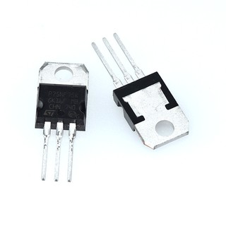 mosfet Power p75nf75 N-channel ใช้ร่วม #MOSFET 75NF75 P75NF75 STP75NF75 TO-220 75A 75V 2ตัว/pack