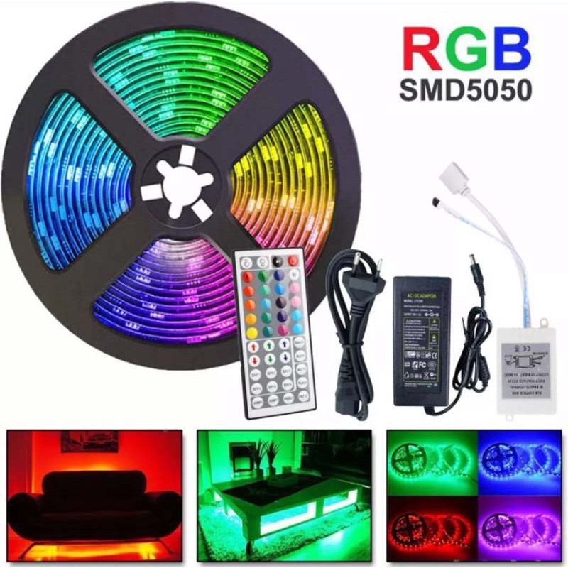 (+Promotion) 5M 5050 SMD RGB กันน้ำ300 ไฟ LED แถบ 44 คีย์ IR รีโมท ราคาถูก ไฟฉาย ไฟฉาย แรง สูง ไฟฉาย คาด หัว ไฟฉาย led