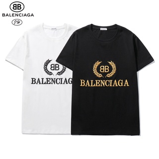 2020 BALENCIAGA เสื้อยืดแขนสั้นผ้าฝ้ายปักลายตัวอักษร discount