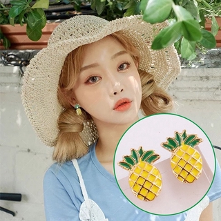 925 Sterling Silver Trend Personality Korean Womens Earrings Pineapple Earrings Temperament Wild Earrings Simple Earrings