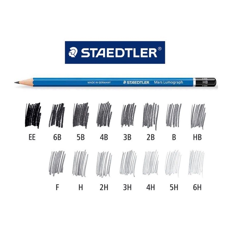 Staedtler ดินสอ EE 6B 5B 4B 3B 2B HB  Staedtler Lumograph สเต็ดเลอร์ ดินสอแรเงา ลูโมกราฟ Renaissance  Drawing Pencil