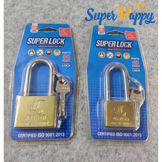 แม่กุญแจ แม่กุญแจSuperlock ตราแรด แม่กุญแจหูยาว ขนาด 40มิล/50มิล เหล็กชุบแข็ง ป้องกันการตัด เลื่อย มาตรฐาน ISO 9001:2015