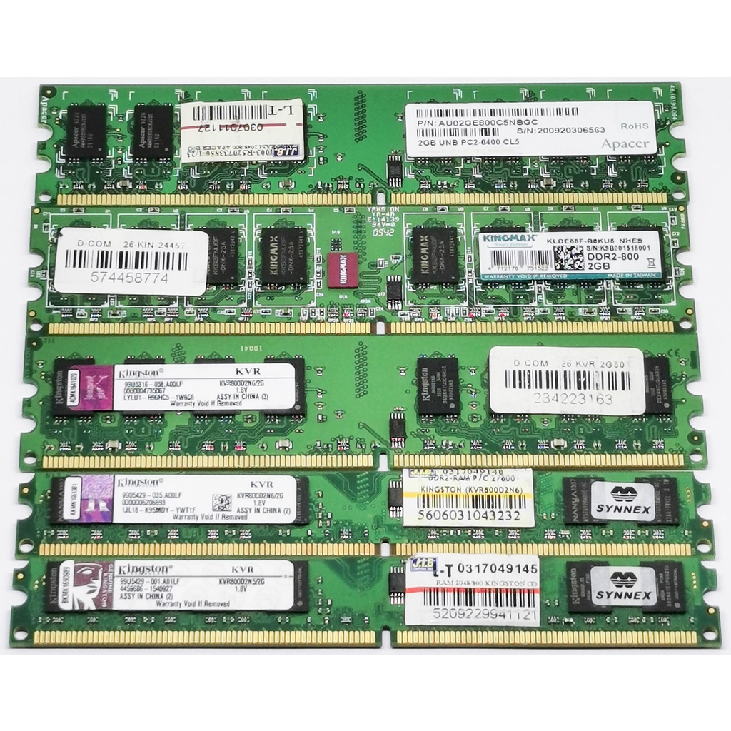 RAM DDR2 800 2GB Kingston / Kingmax / Apacer ประกัน LT