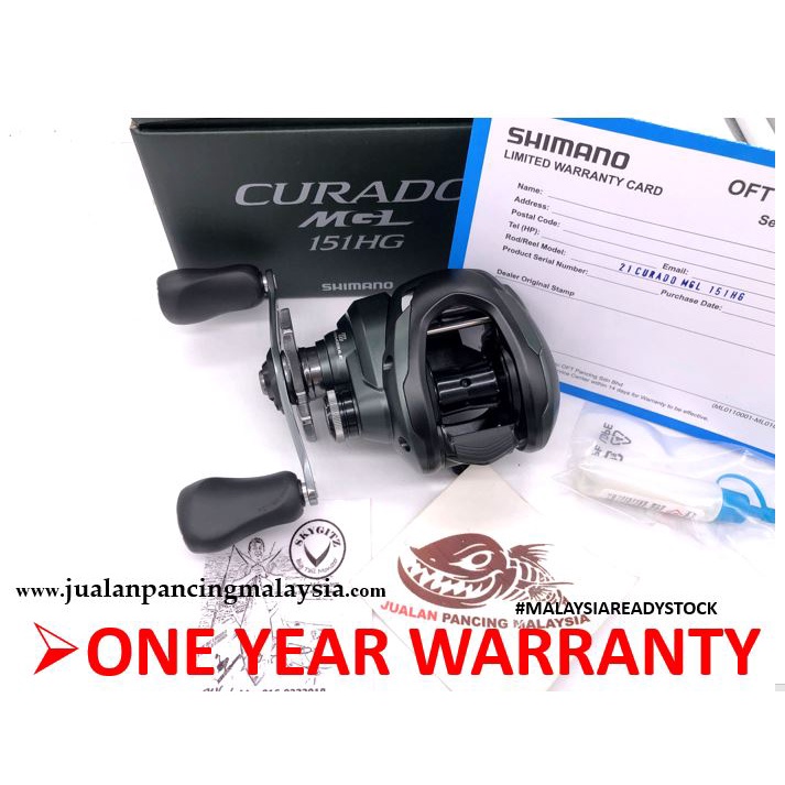 SHIMANO 2021 CURADO MGL 151, 151HG CASTING REEL, ซ้ายพร้อมการรับประกันในท้องถิ่น 1 ปี