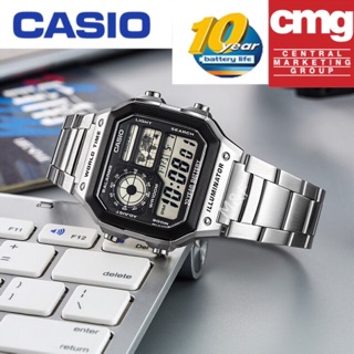 Casio G-Shock นาฬิกาข้อมือผู้ชาย สายสแตนเลส รุ่น AE-1200WHD-1A - สีดำ