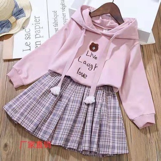 [พร้อมส่ง] เสื้อกันหนาวกระโปรง แฟชั่นฤดูใบไม้ร่วง สําหรับเด็กผู้หญิง