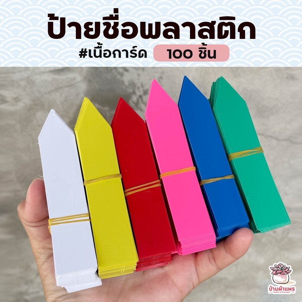 [ 100 ชิ้น ] ป้ายชื่อพลาสติก 10 x 2 ซม. #เนื้อการ์ด ป้ายชื่อต้นไม้