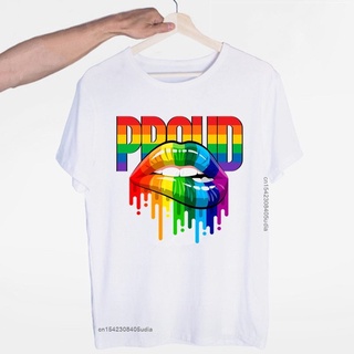 เสื้อยืดผ้าฝ้ายพิมพ์ลายแฟชั่น GILDAN 【เสื้อยืดบูติก】เสื้อยืด พิมพ์ลาย Pride Lgbt Gay Love Lesbian Rainbow น่ารัก พลัสไซซ