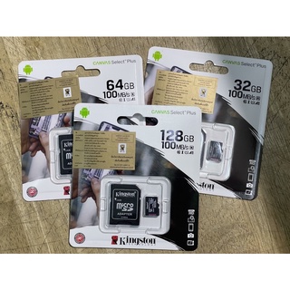 เมมโมรี่การ์ด Kingston 128 GB  64GB 32GB(class 10) แท้ 💯% รับประกันตลอดอายุการใช้งาน