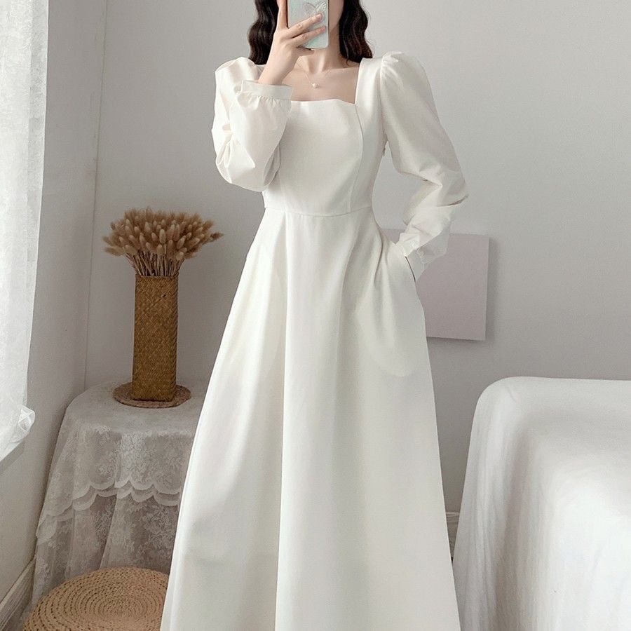 white long dress shopee