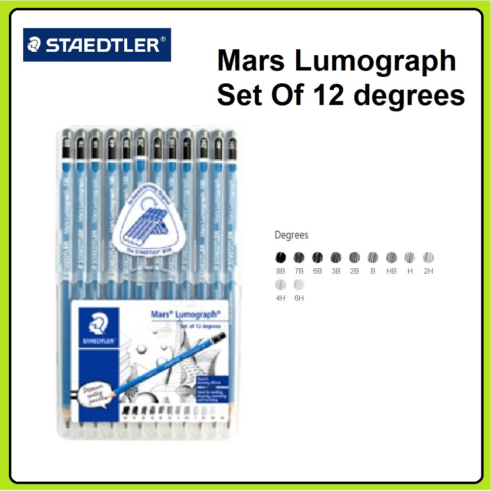 ชุดดินสอ Staedtler Mars Lumograph 12 องศา 100-S C12MY