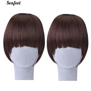 คลิปสาวสวย ๆ บนวิกบางผมริมฝีปาก Faux Straight Fringe Hair Extension Decor