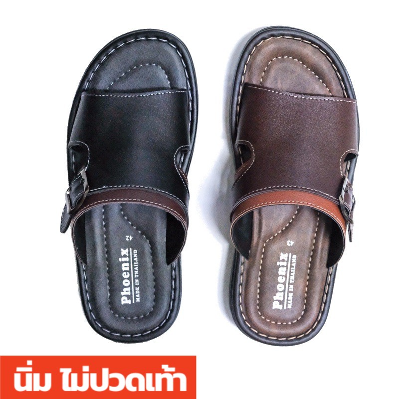 [กรอกโค้ด INC525BR ลดเพิ่ม 30%]รองเท้าแตะผู้ชาย แบบสวม หนังนิ่ม พื้นเสริมนุ่ม ใส่เดินสบาย