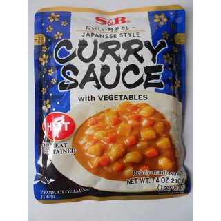 แกงกะหรี่ญี่ปุ่นสำเร็จรูปผสมผักรสเผ็ด พร้อมทาน Curry Suace with Vagetables Hot ยี่ห้อ S&amp;B ขนาด 210 กรัม