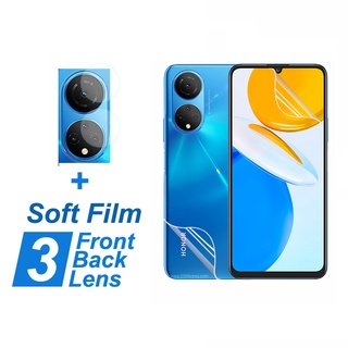 Huawei HONOR X7 ฟิล์มไฮโดรเจลนิ่ม กันรอยหน้าจอ พร้อมฝาครอบเลนส์ สําหรับ Huawei HONOR X7 X8 X9 50 5G HONOR Magic40 Pro 50 Lite 5G