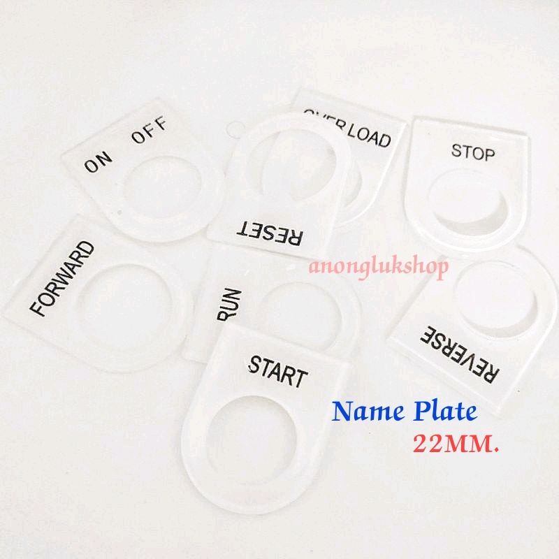 ราคา 1ชิ้น 👉👉 ป้ายเนมเพลท ตู้คอนโทรล 22มิล  Name plate 22MM.  ป้ายอะคริลิก ขนาด 22มม. ป้ายกำกับหน้าต