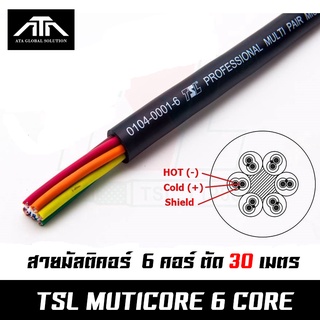 (ขนาดตามสั่ง ราคา/เมตร) TSL 6Core สายมัลติคอร์ 6 คอร์ยาว 30 เมตร สายสัญญาณเสียง CABLE Multicore multi pair 6 core