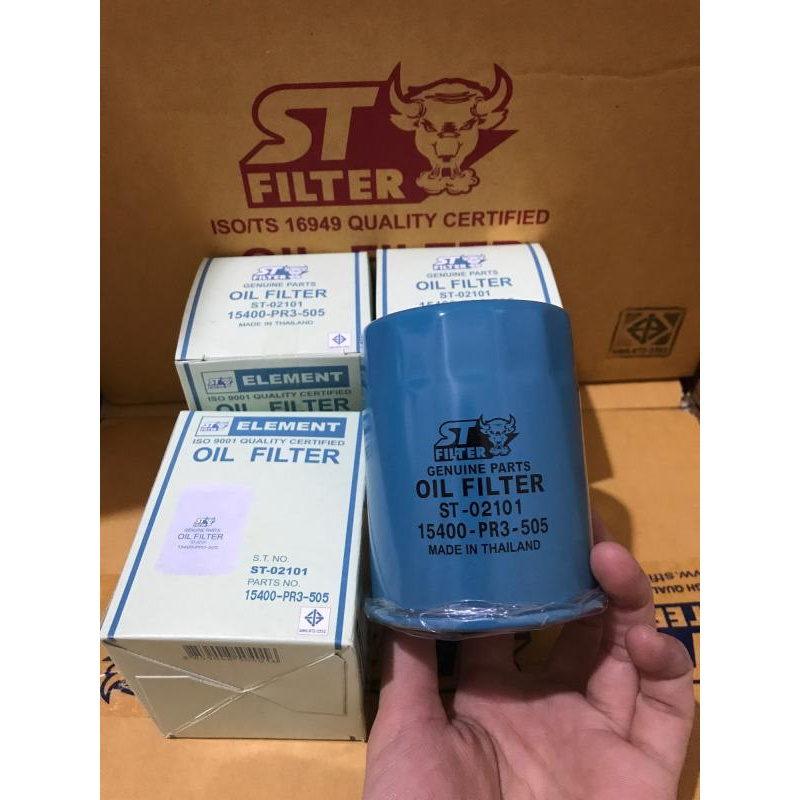 กรองน้ำมันเครื่อง รถยนต์ฮอนด้า honda เก๋ง เบนซิน ทุกรุ่น(เพิ่มเติม ib) ยี่ห้อ ST filter จำนวน 1 ลูก