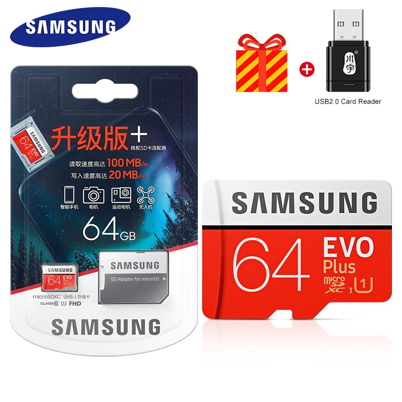 Samsung Memory Card 64GB 100MB/S 128GB 256GB Micro SD Class10 TF/SD Micro Card