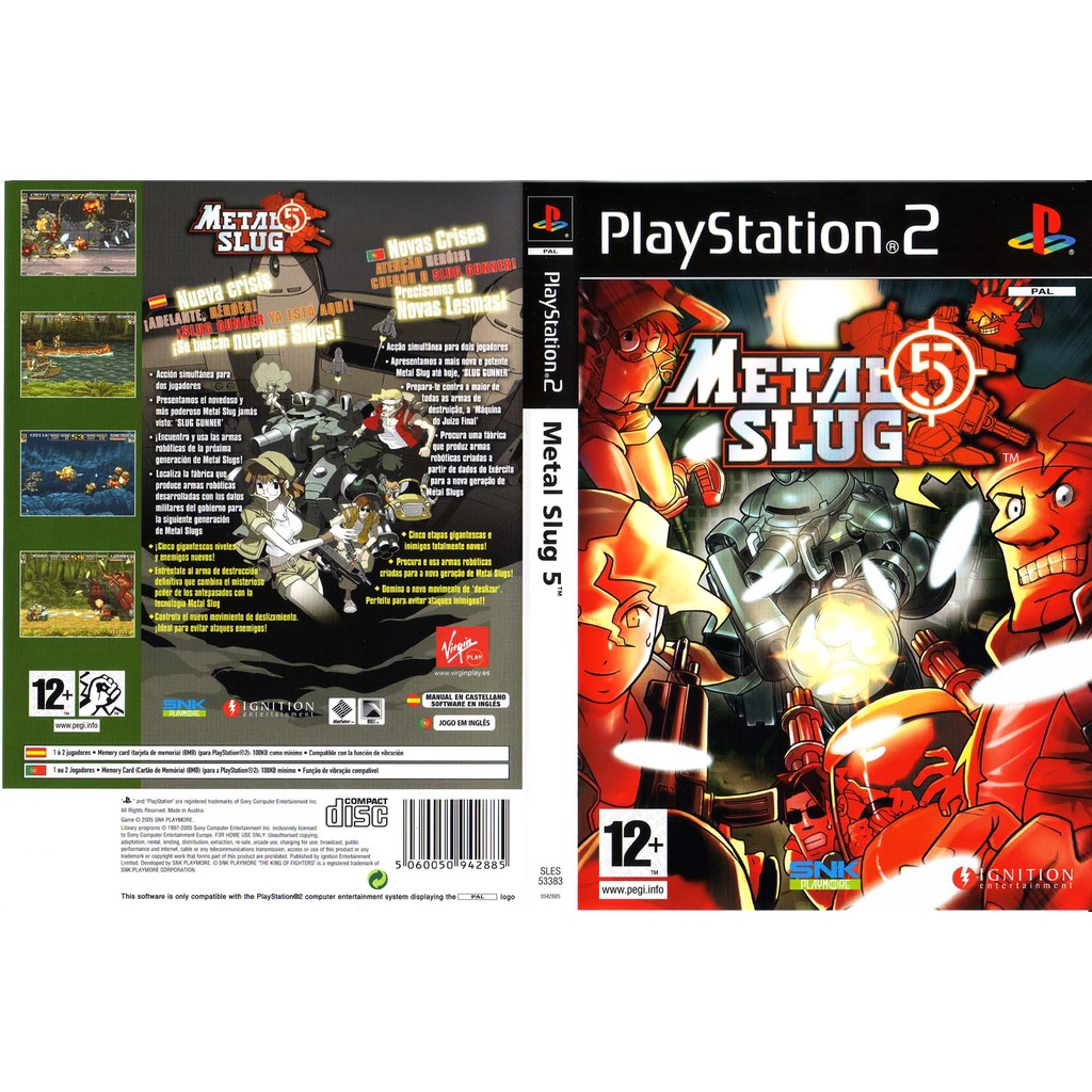 แผ่นเกมส์ PS2 Metal Slug 5   คุณภาพ ส่งไว (DVD)